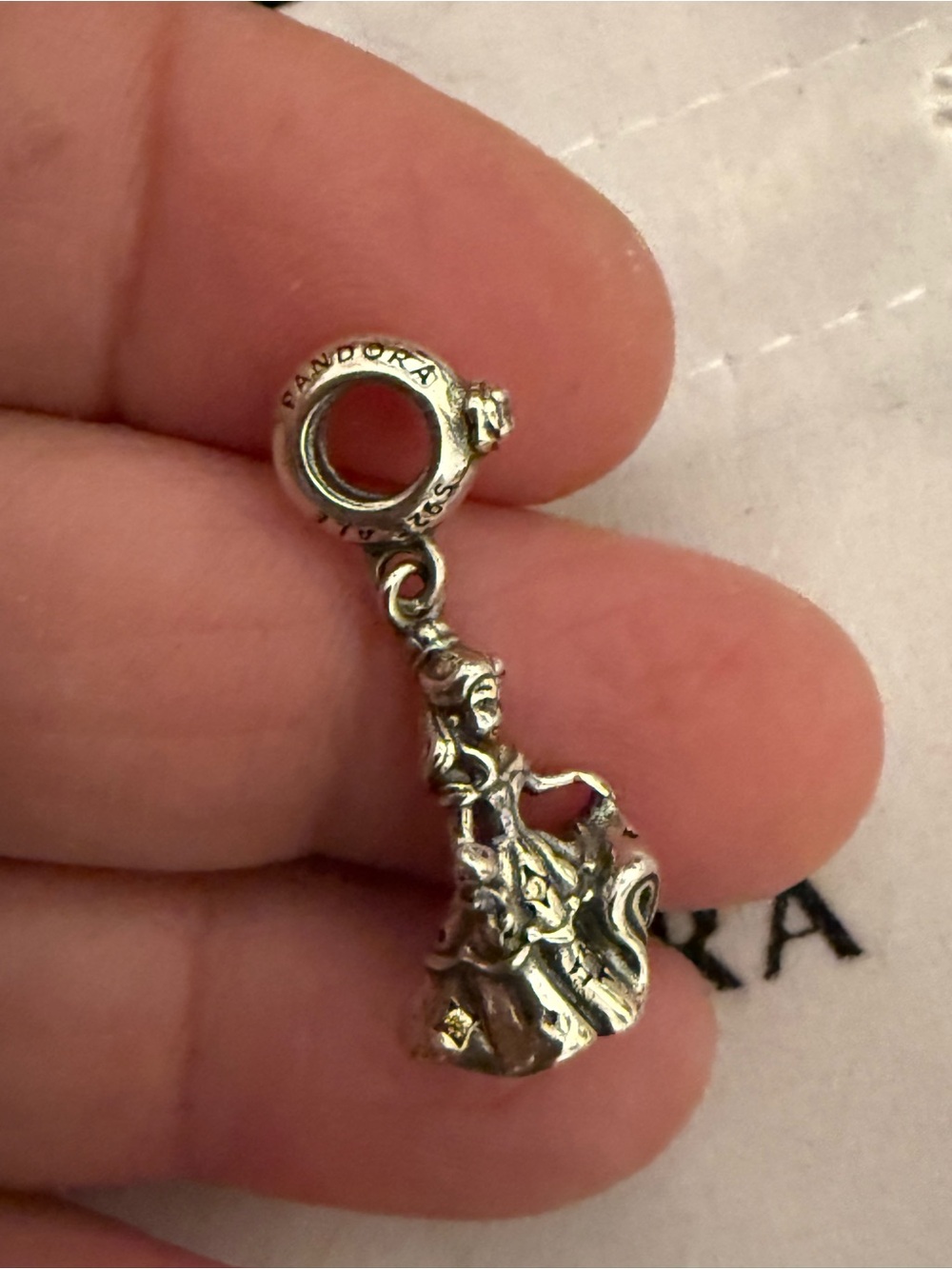 Pandora Silver Belle and Beast Dancing Charm Bracelet Charm - Picture 7 of 8